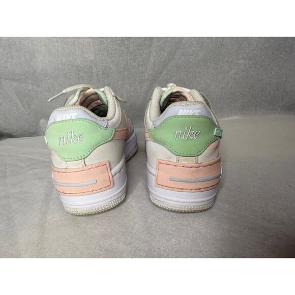Nike Air Force One AF1 Sneaker Trainer Shadow Mint Peach 6.5 - Picture 7 of 12